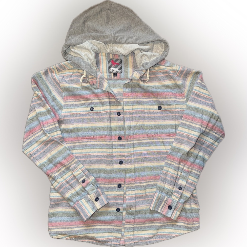 Modern Amusement Hooded Button-Up Shirt